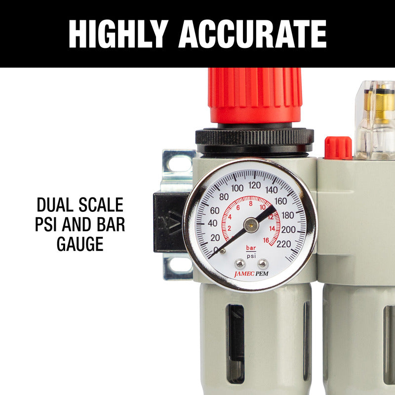 1/4" BSP Filter Regulator Lubricator (FRL)
