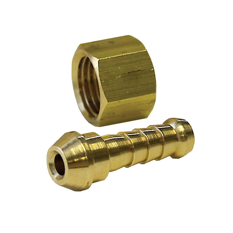 1/4" BSP Female Nut x 3/8" (10mm) Hose Tail Brass Loose