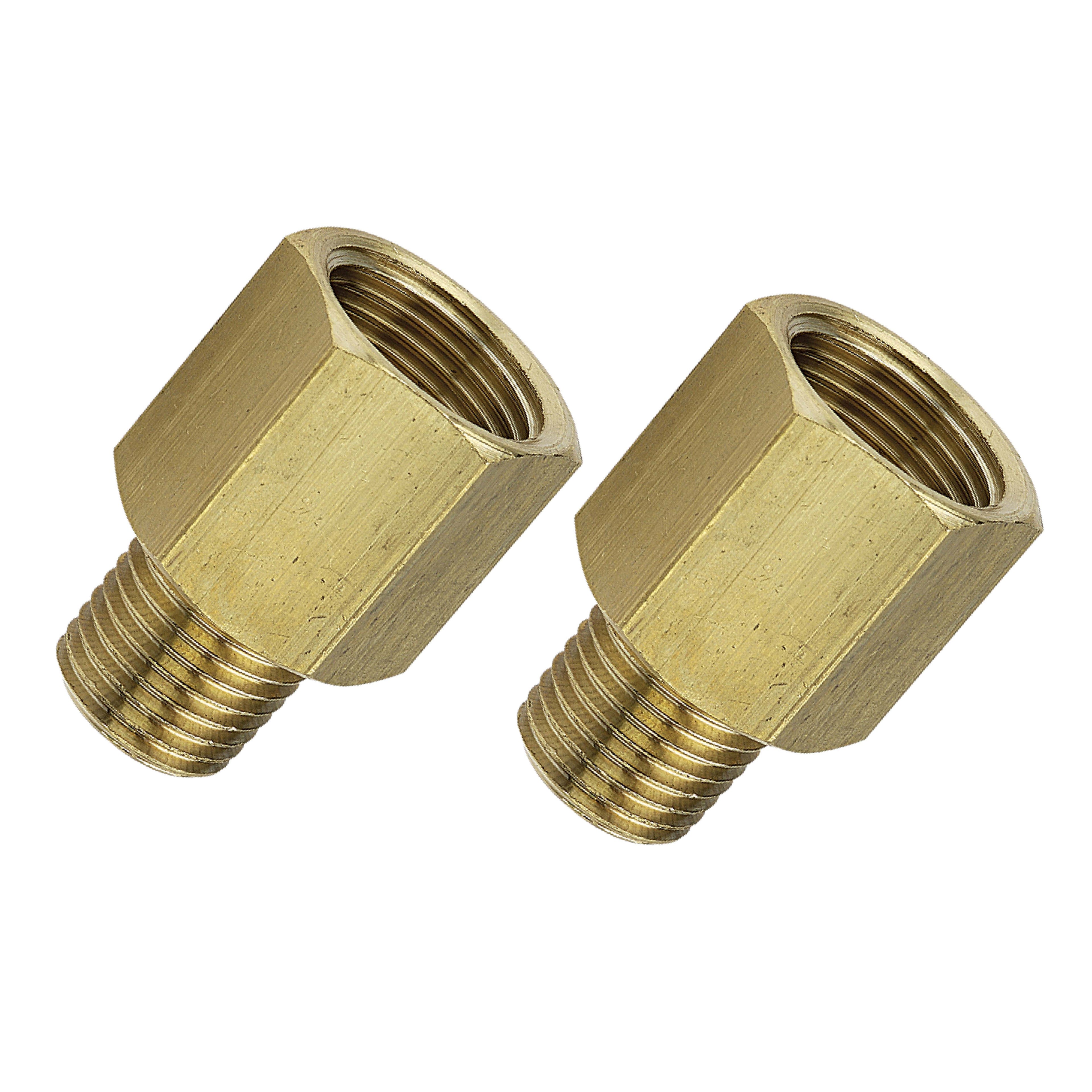 1/4" BSP Female x 1/8" BSP Male Reducing Adaptor Brass - 2 Pack