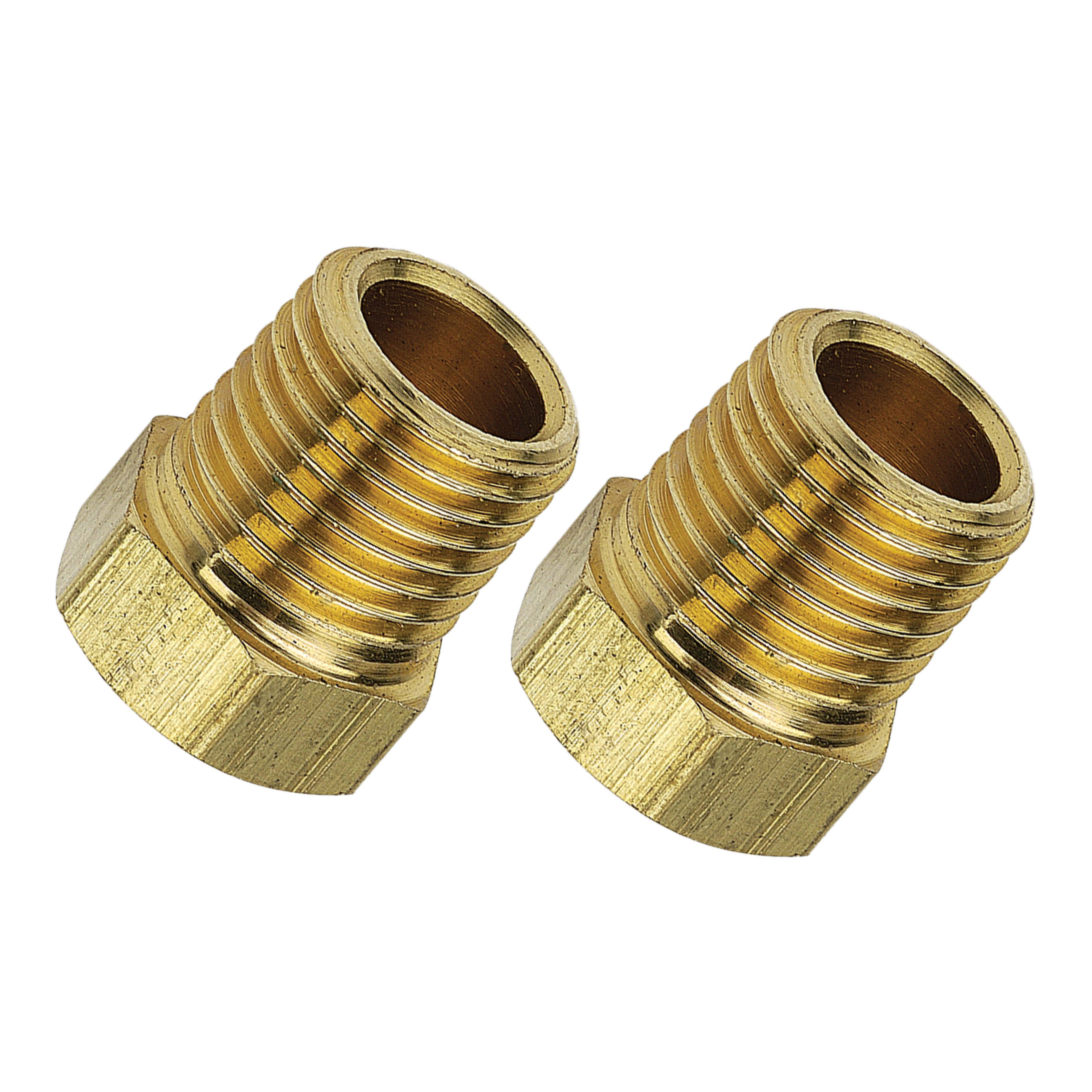 1/4" BSP Male Hexagon Plug Brass - 2 Pack