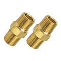 1/4" BSP Male x 1/8" BSP Male Hexagon Nipple Brass - 2 Pack