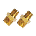 1/4" BSP Male x 3/8" BSP Male Hexagon Nipple Brass - 2 pack