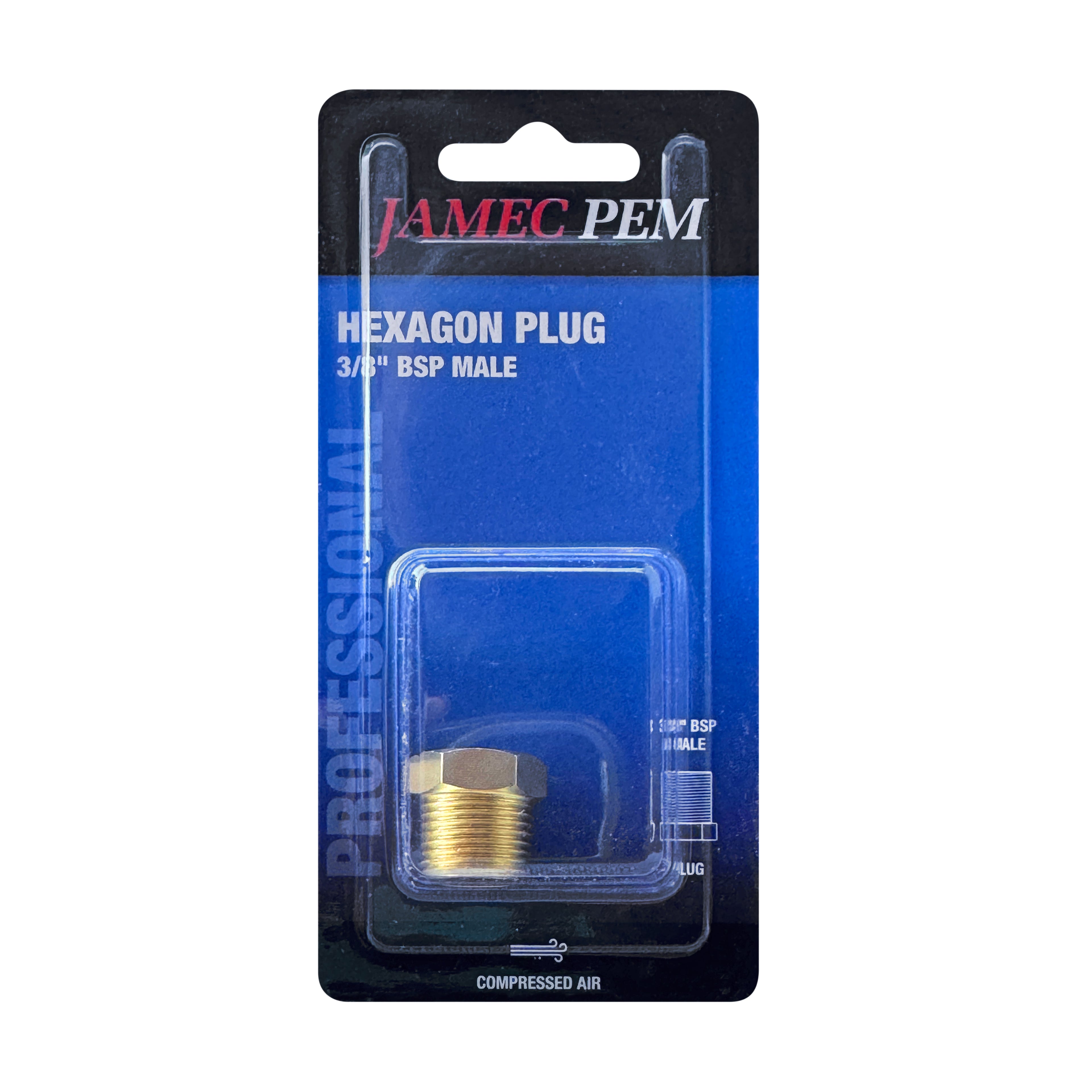 3/8" BSP Male Hexagon Plug Brass