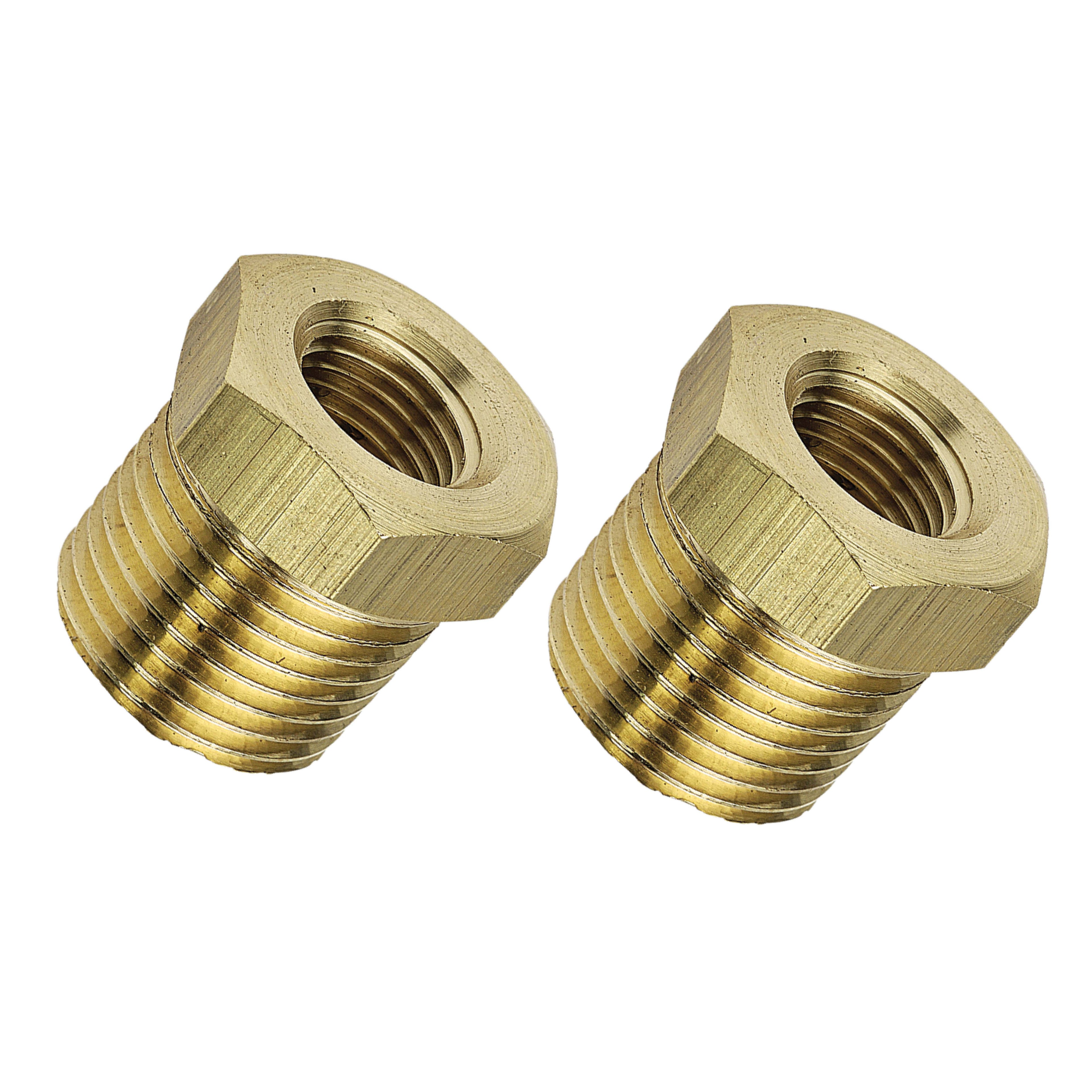 3/8" BSP Male x 1/4" BSP Female Reducing Bush Brass - 2 Pack