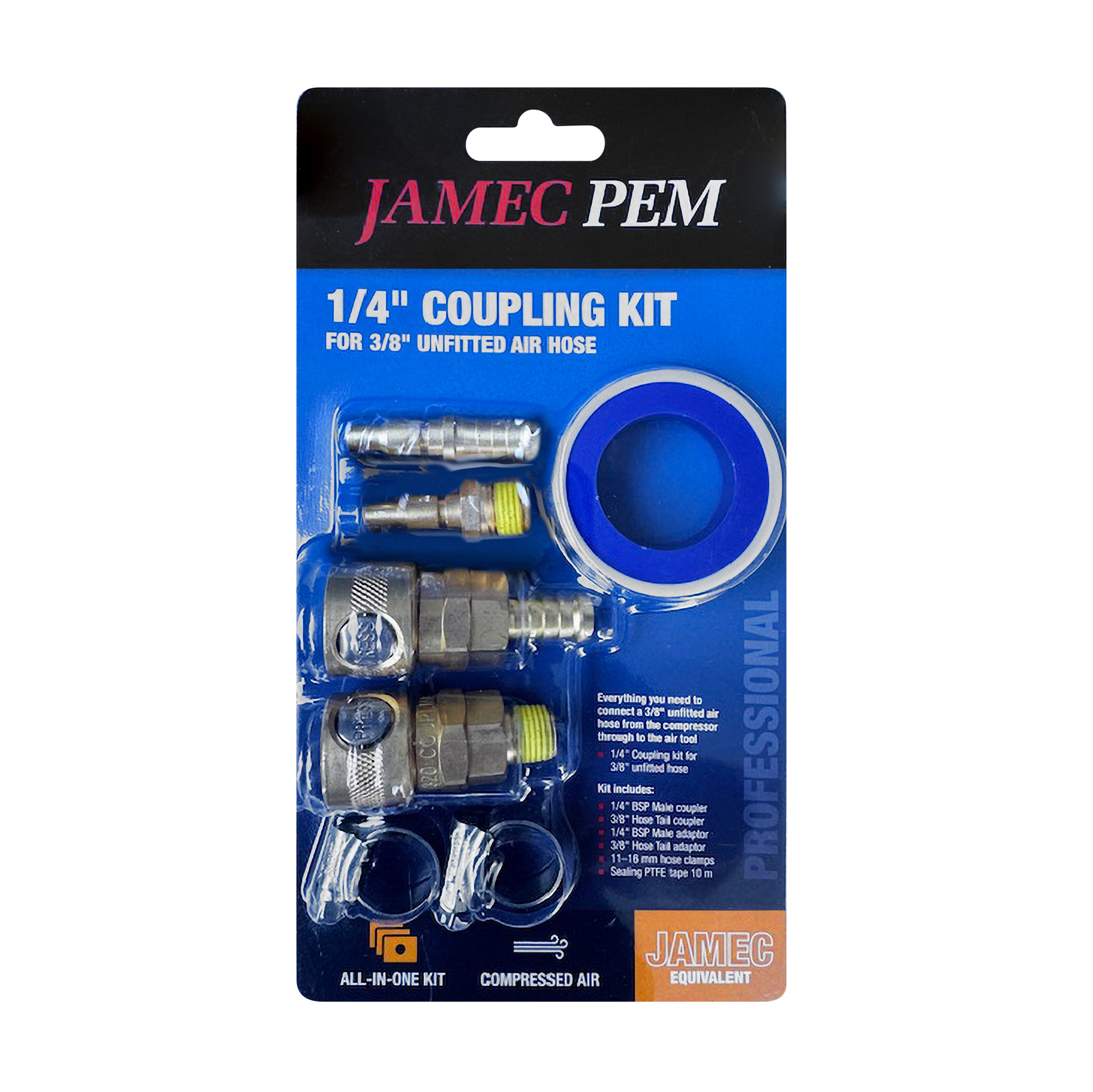 Jamec Pem 310/320 Style Coupling Kit - 1/4" Male and Female Threads