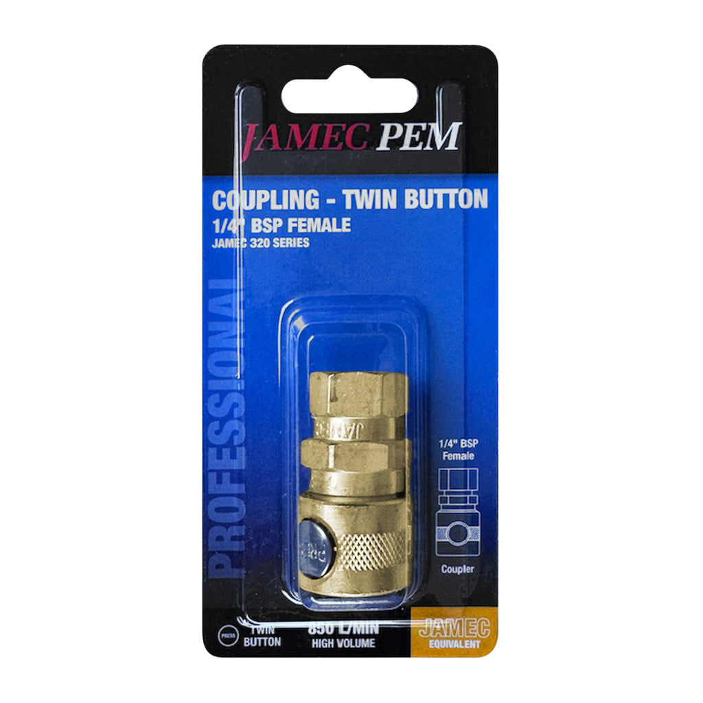 Jamec Pem 320 Series - Twin Button -  1/4" BSP Female Coupling