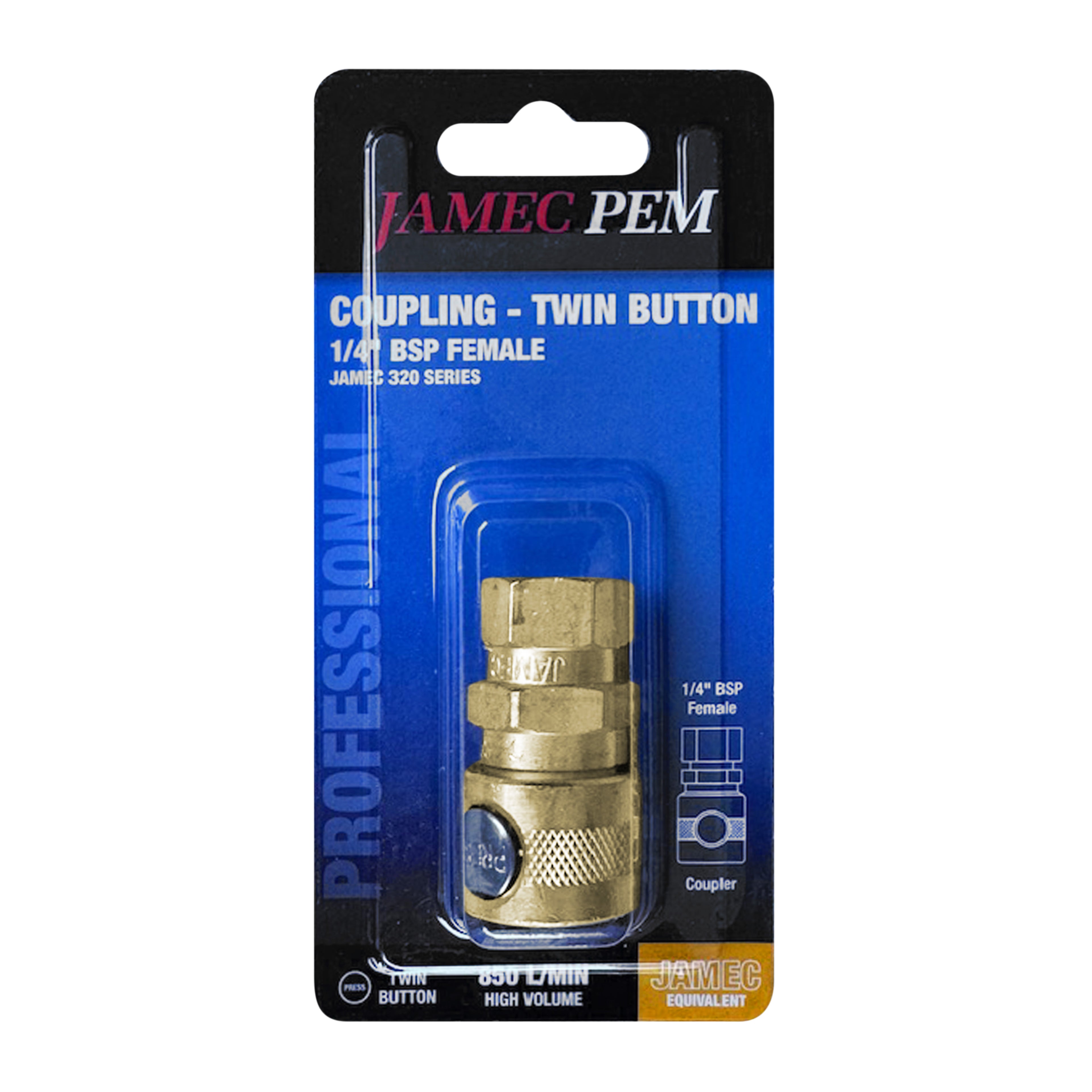 Jamec Pem 320 Series - Twin Button -  1/4" BSP Female Coupling