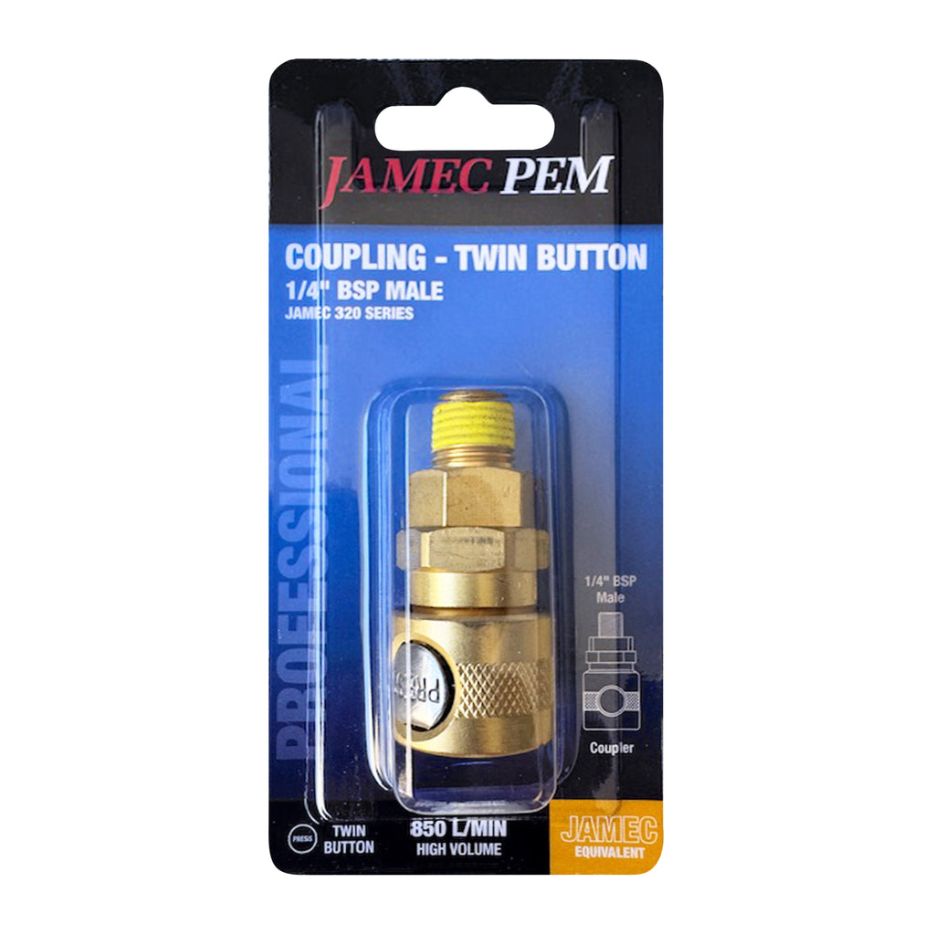 Jamec Pem 320 Series - Twin Button -  1/4" BSP Male Coupling