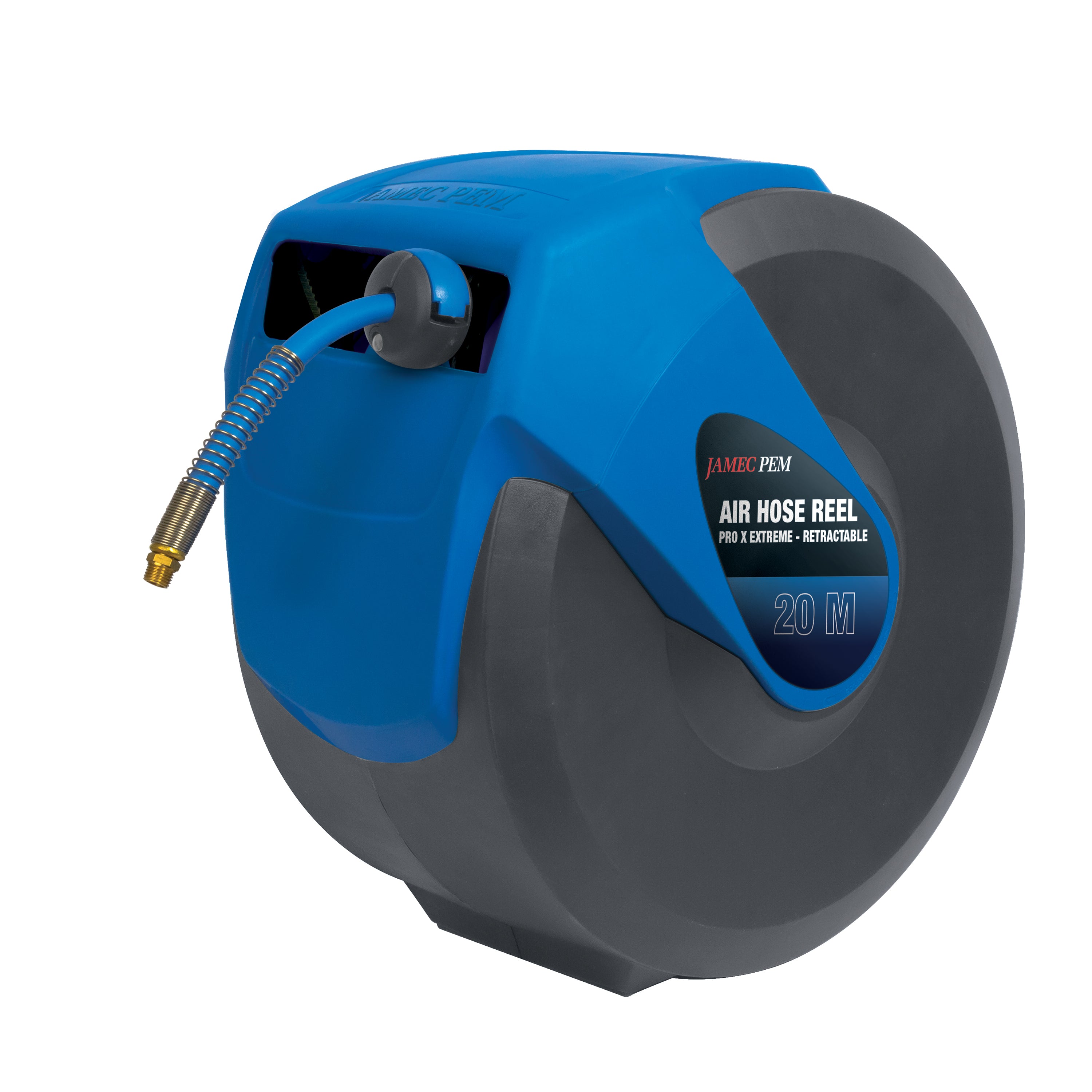 Air Hose Reel - Retractable - 10mm (3/8") - 20 metres - Heavy Duty Hybrid Hose - Pro X Extreme