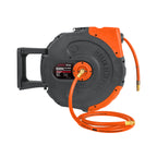 Air Hose Reel - Retractable - 10mm (3/8") - 20 metres - PVC Hose - Hi Vis for Workshops and Worksites