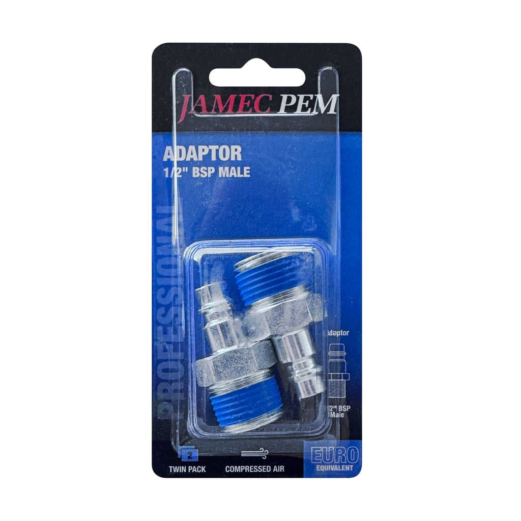 Euro Style 1/2" BSP Male Adaptor - 2 Pack