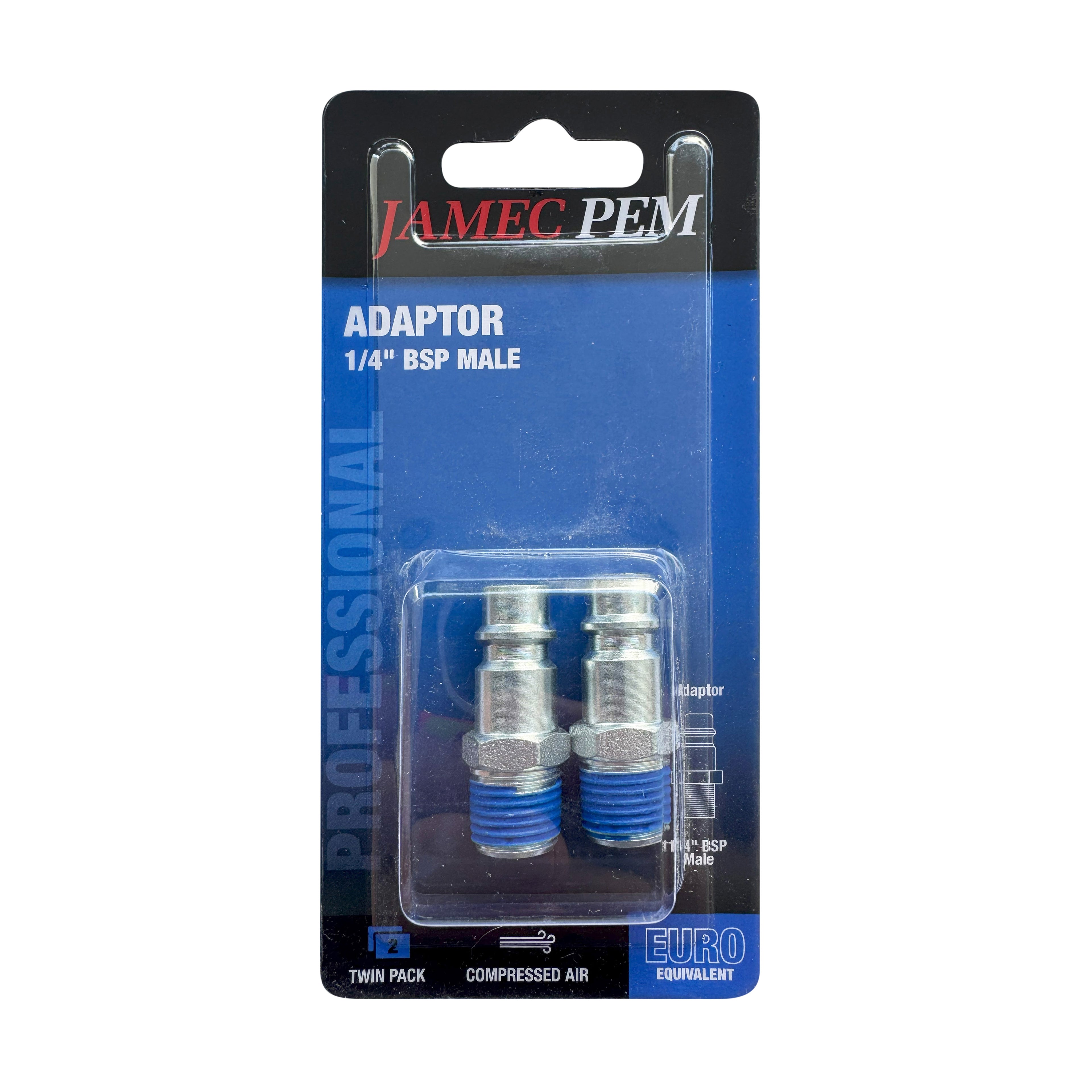Euro Style 1/4" BSP Male Adaptor - 2 Pack