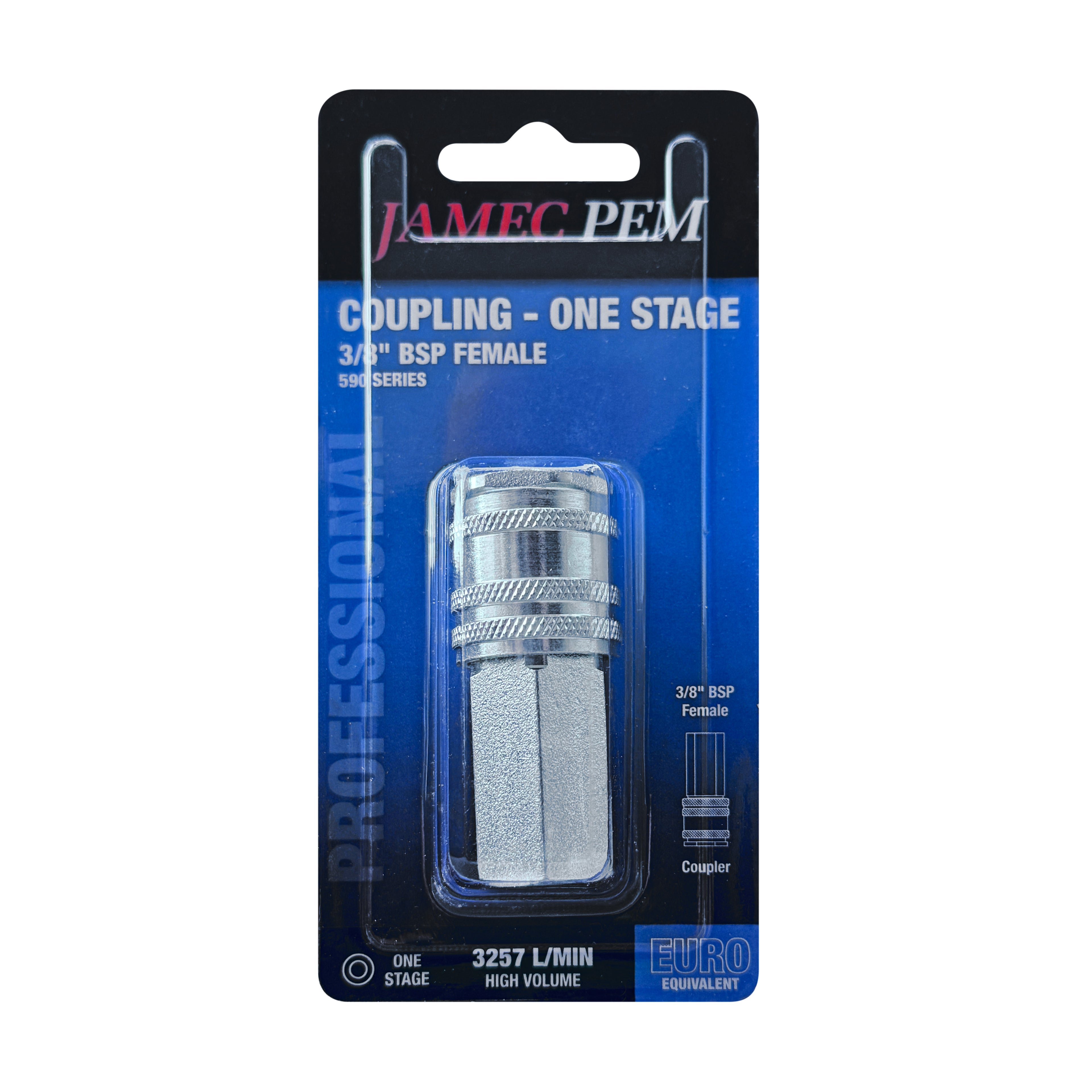 Euro Style 3/8" BSP Female Coupling Steel Plated