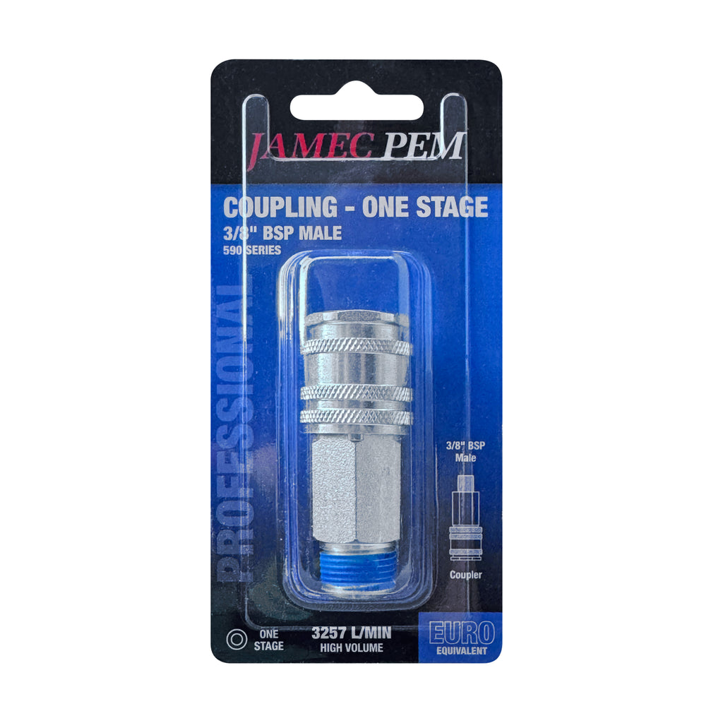 Euro Style 3/8" BSP Male Coupling Steel Plated