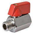 Mini Ball Valve - 1/4" BSP Female x 1/4" BSP Male