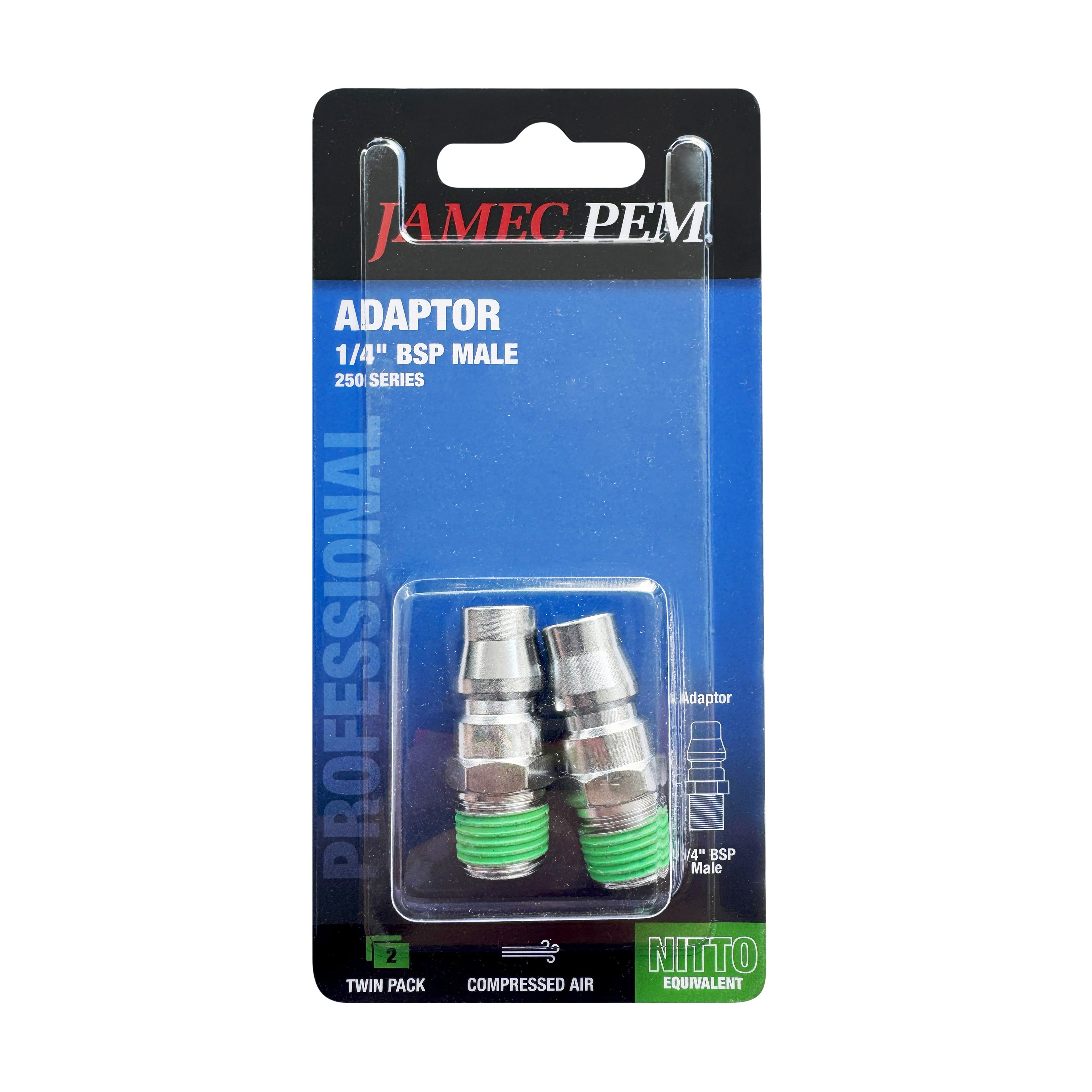 Nitto Style - 1/4" BSP Male Adaptor Plug - 20PM - 2 Pack