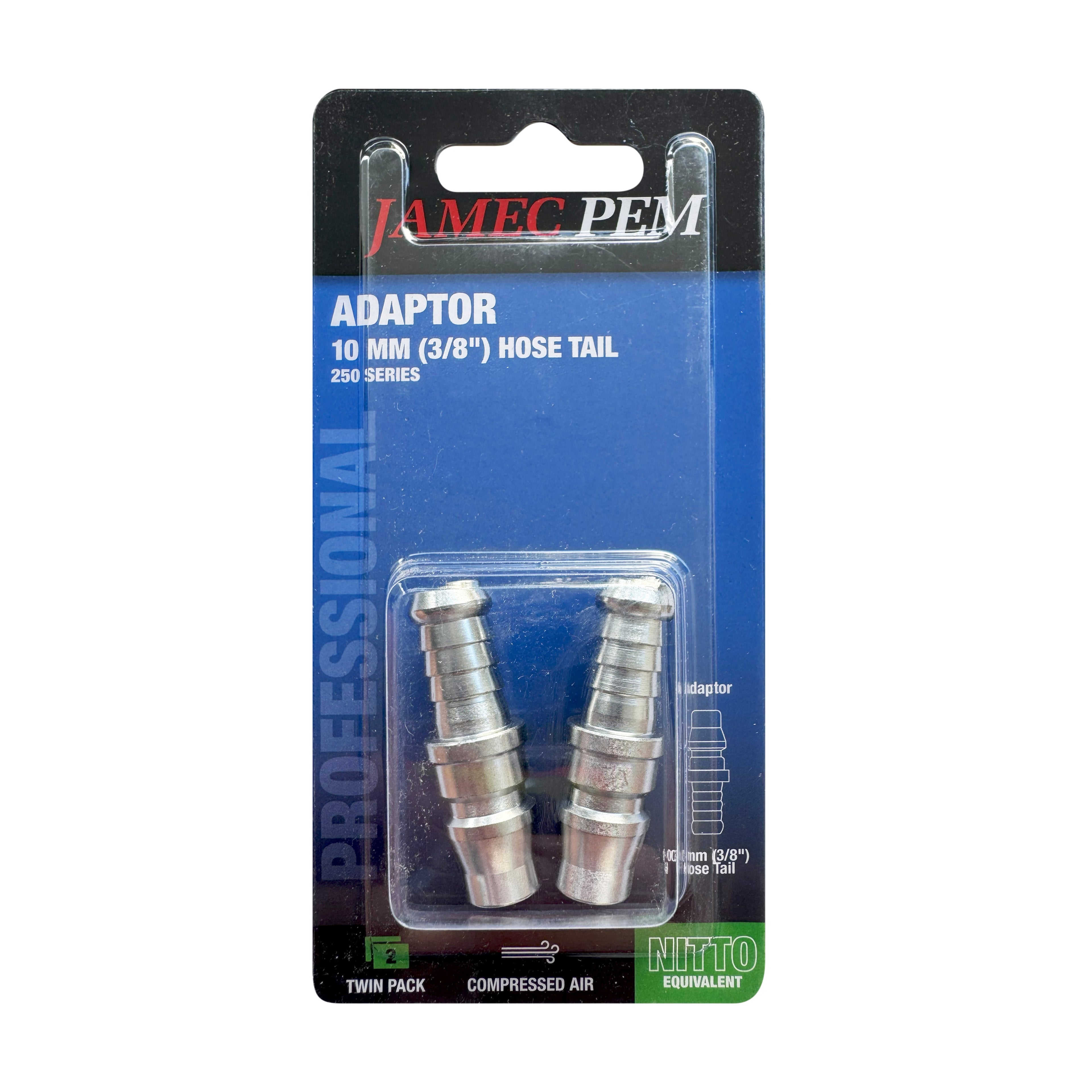 Nitto Style - 10mm (3/8") Hose Tail Adaptor Plug - 30PH - 2 Pack