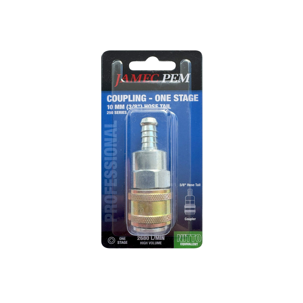 Nitto Style 250 Series - 10 mm (3/8") Hose Tail Coupling - 250T6/30SH - Automatic