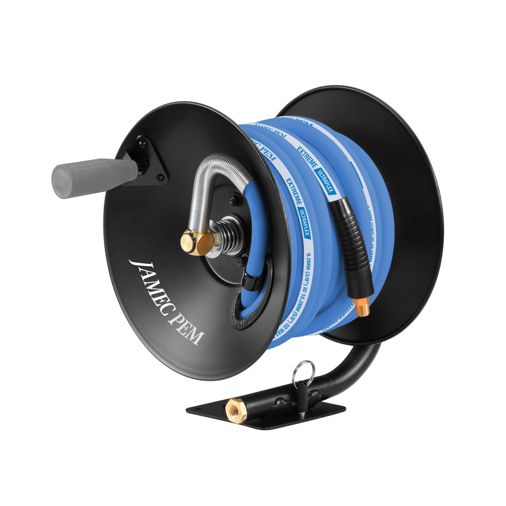 Air Hose Reel - Steel - Manual Wind - 10mm (3/8") - 20 metres - Heavy Duty Hybrid Hose - Extremehose