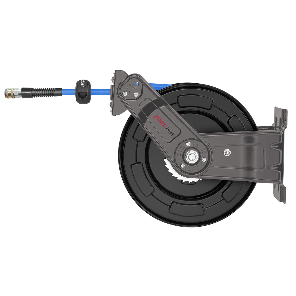 Air Hose Reel - Steel - Retractable - 10mm (3/8") - 15 metres - Heavy Duty Hybrid Hose - Extreme