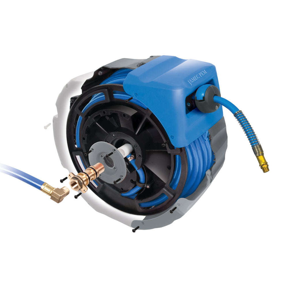 Air Hose Reel - Retractable - 10mm (3/8") - 20 metres - Heavy Duty Hybrid Hose -  Extreme
