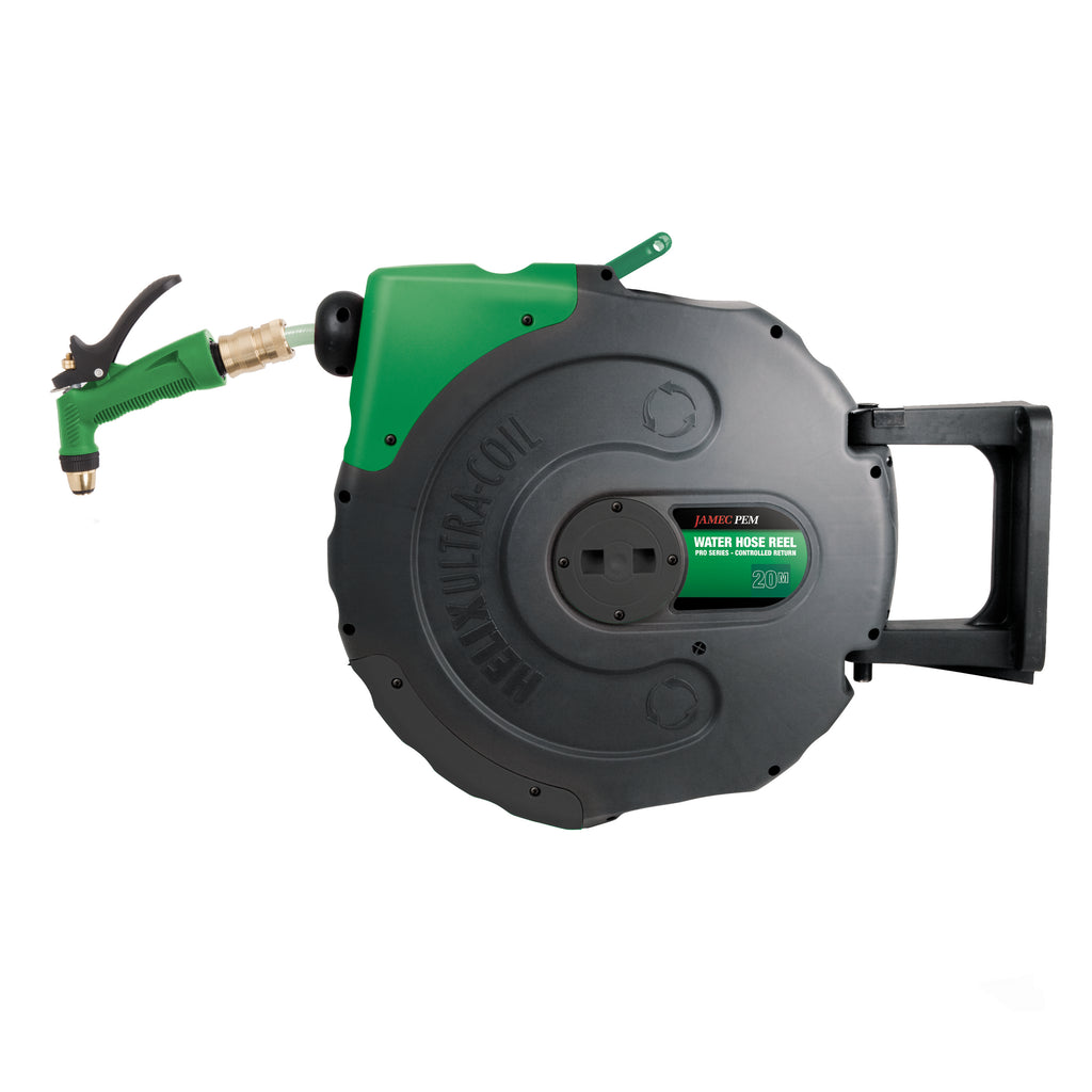 Water Hose Reel - Retractable - 12mm (1/2") - 20 metres - PVC Hose